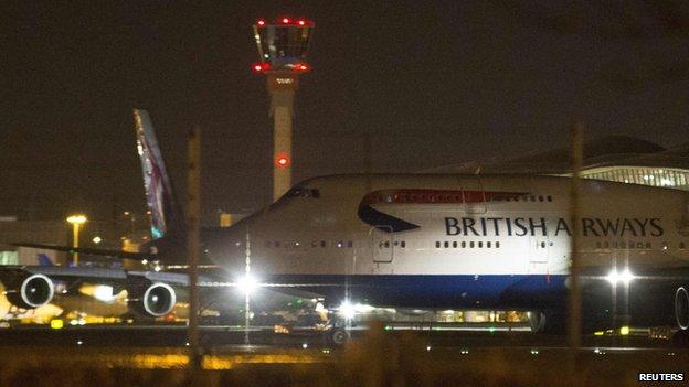A plane at Heathrow