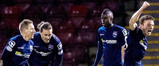 Ross County players celebrating