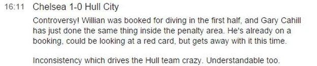 Gary Cahill dive description