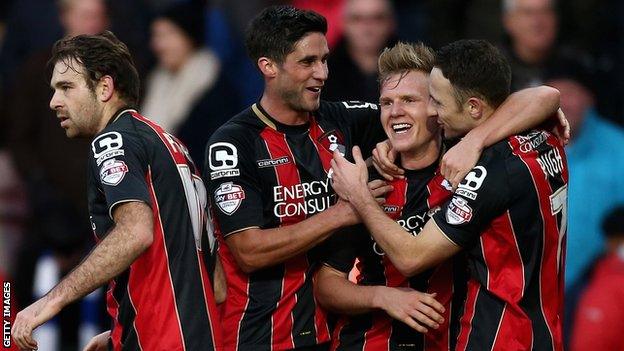 Bournemouth's Brett Pitman, Andrew Surman, Matt Ritchie and Marc Pugh