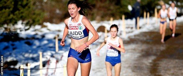 Jessica Judd of Great Britain in action during the Junior Women's Race