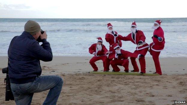 Surfing Santa