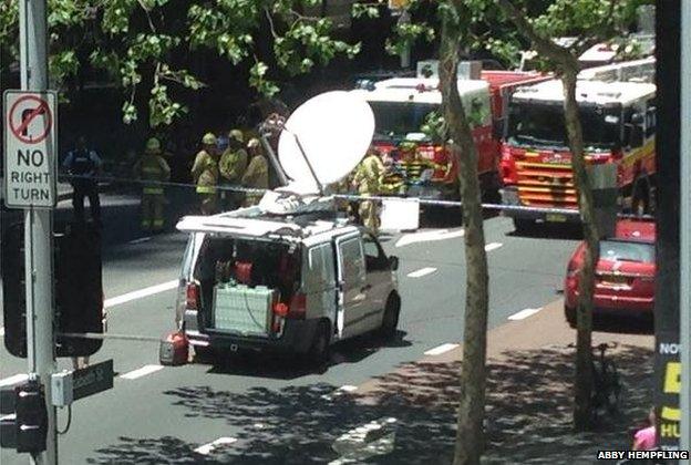 Twitter picture of scene near Martin Place during Sydney siege