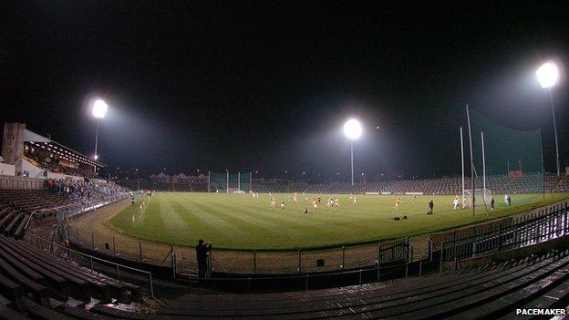 Casement Park at night