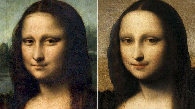 Mona Lisa (l), Isleworth Mona Lisa (r)