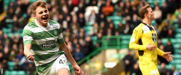 James Forrest celebrates