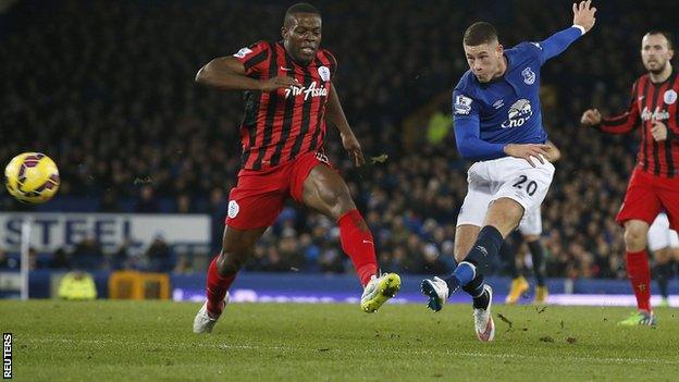 Everton midfielder Ross Barkley