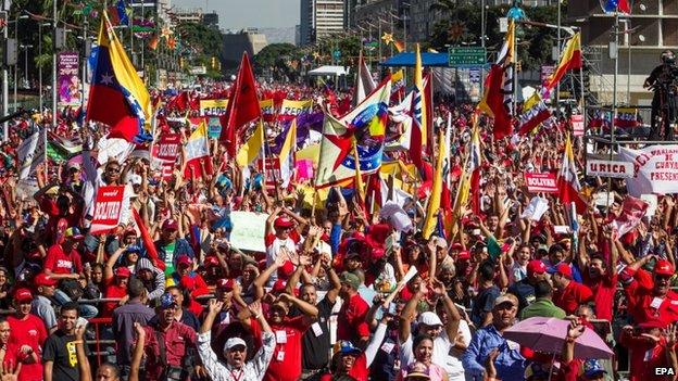 Government supporters in Caracas