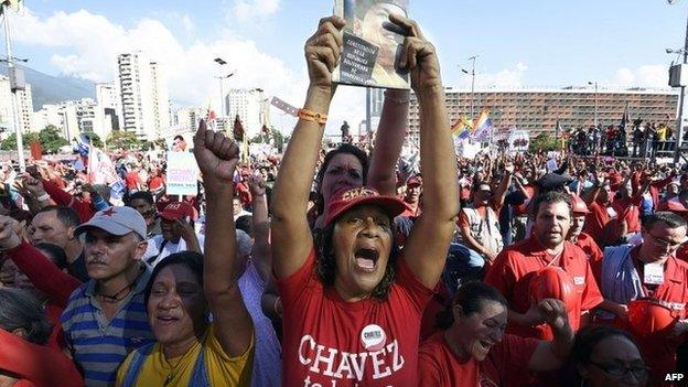 Government supporters in Caracas