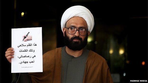 Man Haron Monis, gunman in the Lindt Chocolat Cafe siege in Martin Place, Sydney, is photographed outside the Downing Centre Court, Sydney, February 10, 2010.