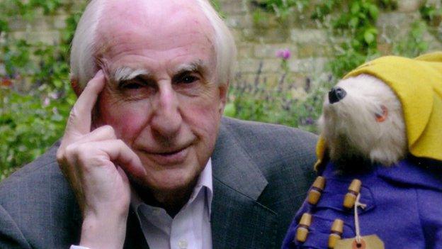 Michael Bond with Paddington