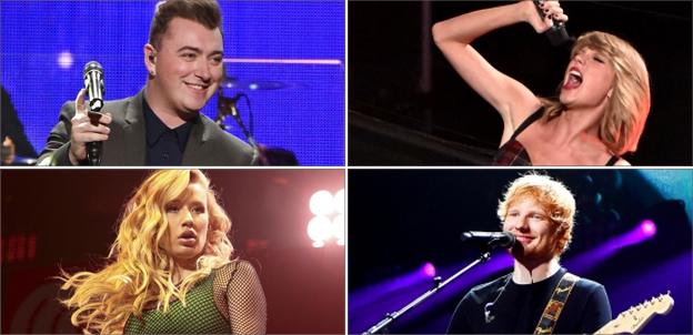 Sam Smith, Taylor Swift, Ed Sheeran and Iggy Azalea