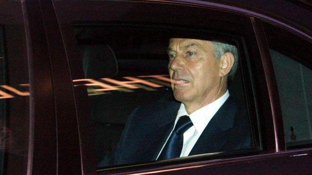 Tony Blair arrives at the Iraq Inquiry in 2010