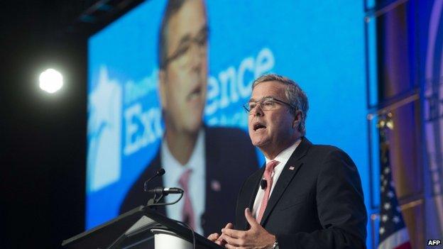 Former Florida Republican Governor Jeb Bush appeared in Washington, DC, on 20 November 2014