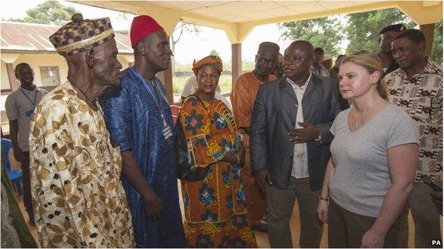 Justine Greening meets officials in Sierra Leone