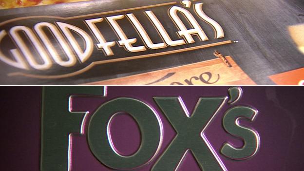 Goodfella's and Fox's labels