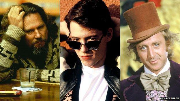 Jeff Bridges in The Big Lebowski, Matthew Broderick in Ferris Bueller's Day Off and Gene Wilder in Willy Wonka and the Chocolate Factory