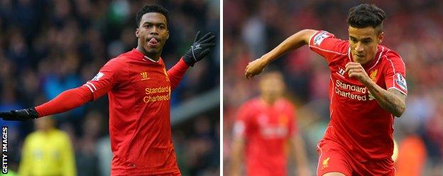 Liverpool duo Daniel Sturridge and Phillipe Coutinho