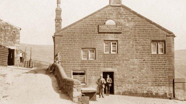 The Moor Cock Inn near the village of Greenfield, Saddleworth