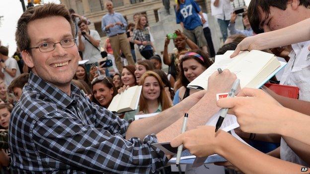 John Green signing autographs