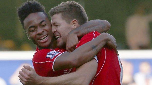 Raheem Sterling and Steven Gerrard