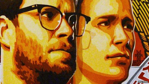 Seth Rogen and James Franco on the poster for The Interview.