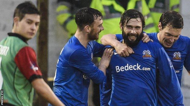 Gary Hamilton scored two goals against his former club Glentoran