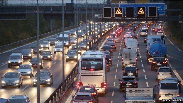 Berlin highway at dusk - file pic