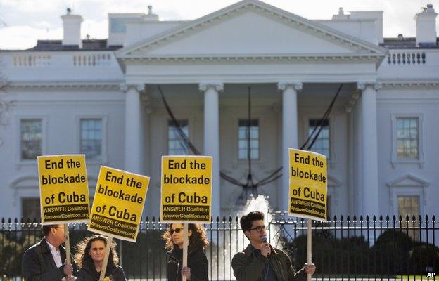 People protested in front of the White House in Washington DC on 17 December 2014