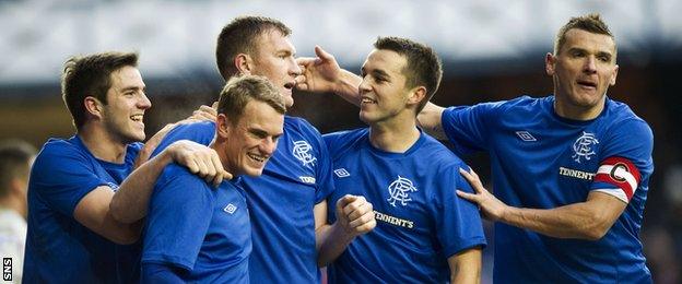 Kevin Kyle and Rangers team-mates