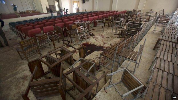 Auditorium at Peshawar school following massacre