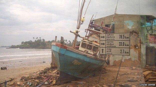 Boat washed ashore