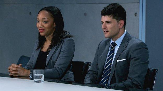 Bianca Miller and Mark Wright in the Apprentice