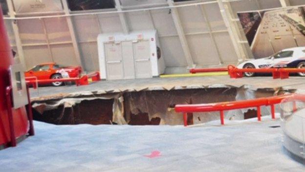 This sinkhole swallowed eight rare cars at a sports car museum in the US state of Kentucky