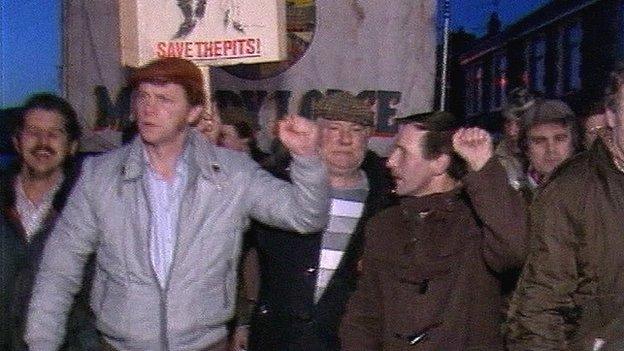 Protesting Welsh miners