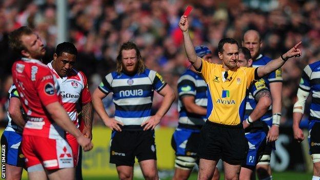 Sila Puafisi is sent off for Gloucester