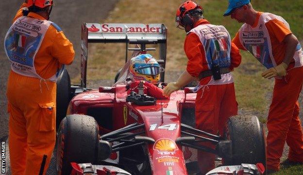 alonso retires from the italian grand prix