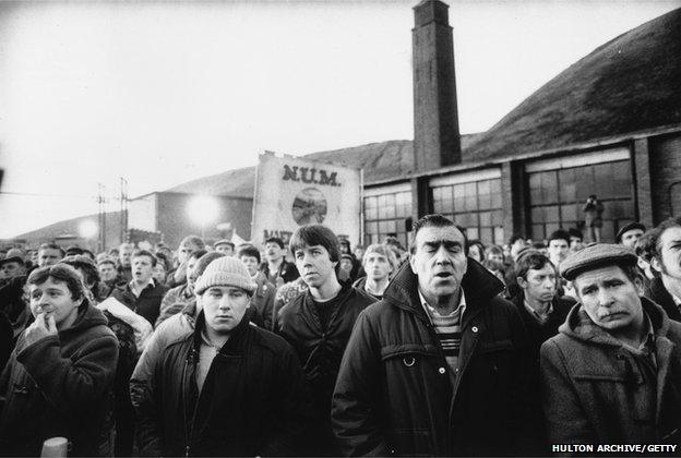 Miners at a rally in Maerdy in March 1985