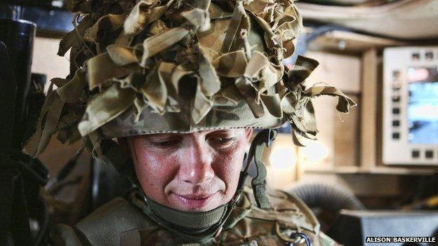 A female soldier in Afghanistan