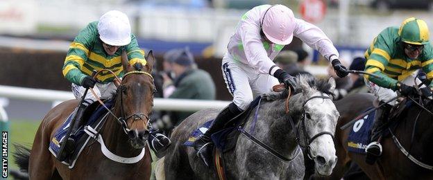 Ruby Walsh riding Champagne Fever to win the Supreme Novices' Hurdle in 2013