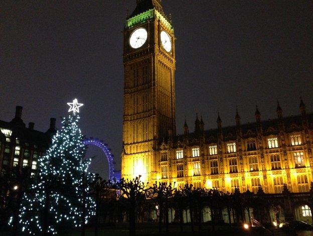 Christmas tree outside the Houses of Parliament