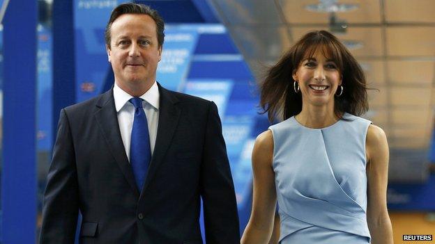 Prime Minister David Cameron with his wife Samantha