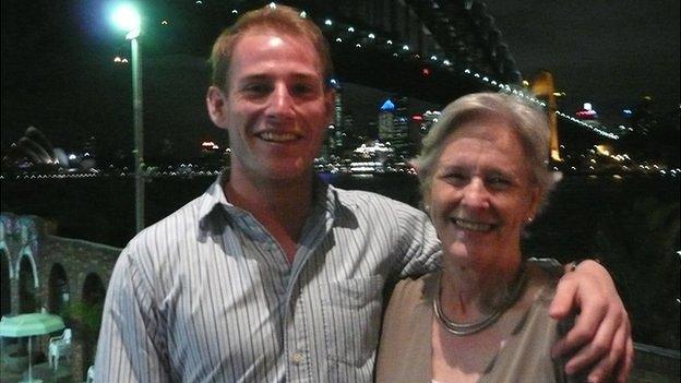 Mark Evision with his mother Margaret