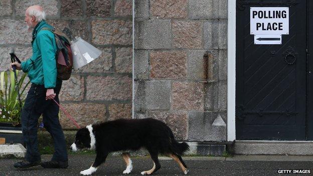 Voter in Scottish referendum