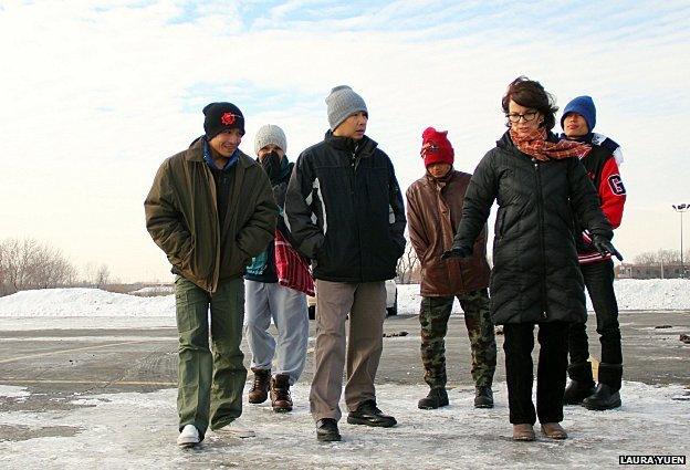 Walking on ice in Minnesota