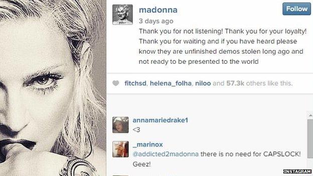 Madonna on Instagram