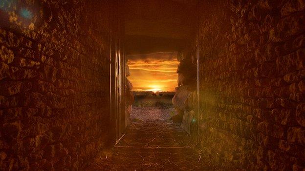 Sunrise from All Cannings long barrow