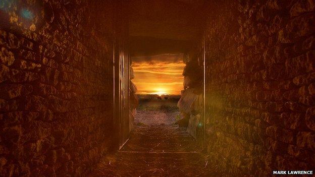 Sunrise from All Cannings long barrow