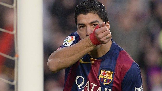 Barcelona striker Luis Suarez