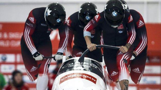 Canada's four-person bobsleigh team